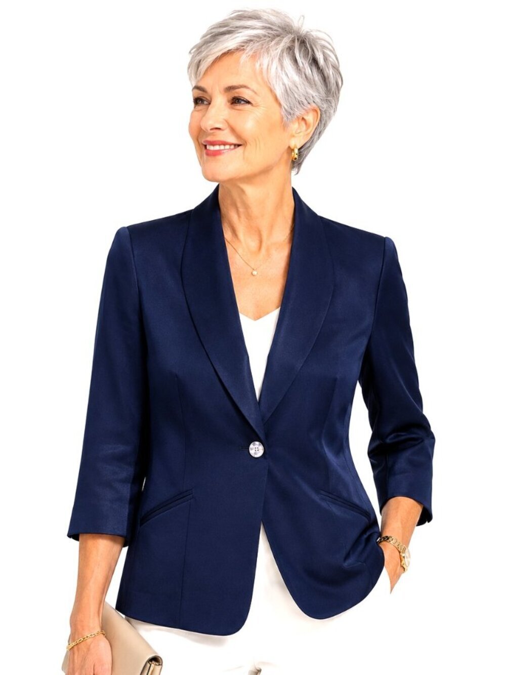 Jones New York Blue Silk Blazer